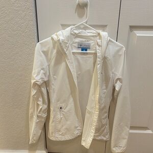 Columbia Off-White Hooded Windbreaker Jacket
